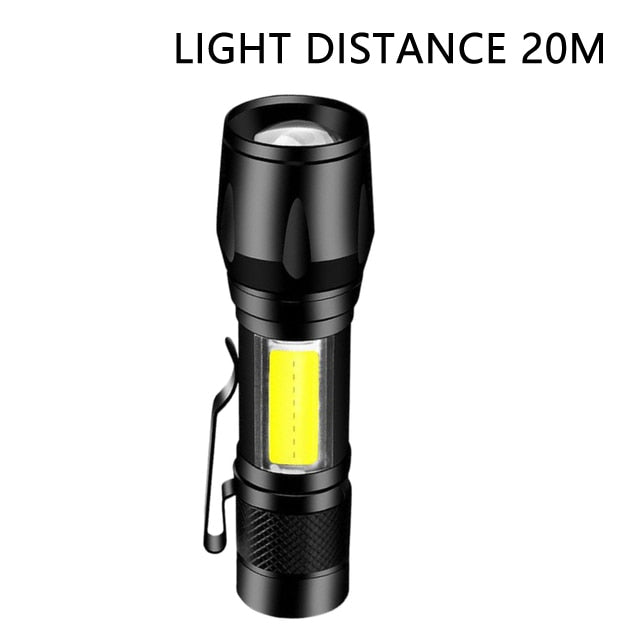 Outdoor Portable Flashlight  Home Built-in Battery Rechargeable Multi-function Torch Super Bright ABS Strong Light Focusing Led