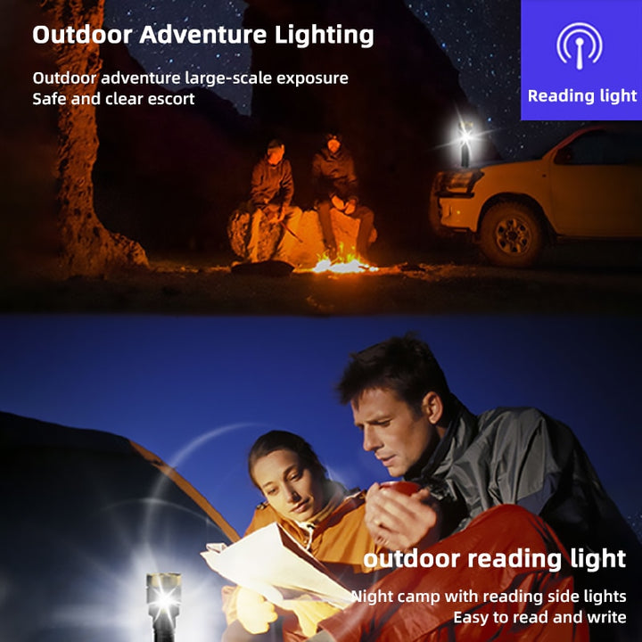 Outdoor Portable Flashlight  Home Built-in Battery Rechargeable Multi-function Torch Super Bright ABS Strong Light Focusing Led